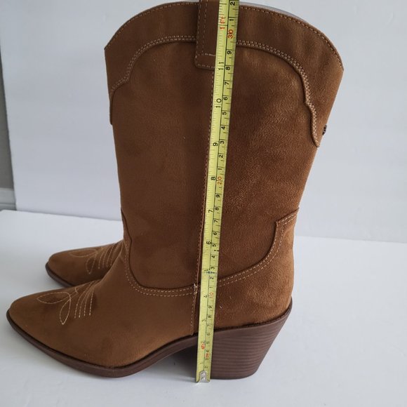 Sam & Libby Womens Shoes Size 11 Breanna Western Boot Cowboy Toffee Side Zip NWT - Picture 13 of 15